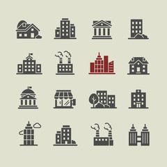 Fototapeta na wymiar Architecture city vector icon set