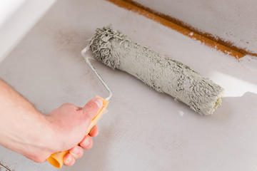 paint with a roller on wood