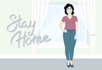 Woman with mask on her face