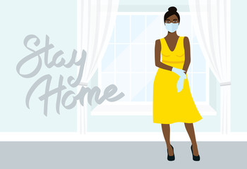 Woman with mask on her face