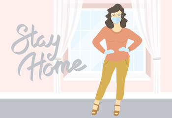 Woman with mask on her face