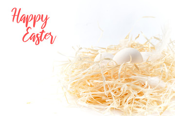 still life of eggs, Eggs on the dry grass