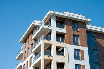 Modern apartment building on a sunny day