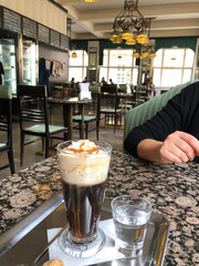 Cafe Late on the table of a traditional cafe