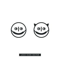 Emoji with mouth mask, Emoji face with mask icon vector in trendy flat style isolated on white background