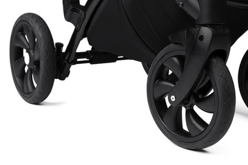 Fototapeta premium Black baby carriage isolated on a white background