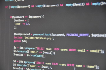 code informatique coloré html/php programmation