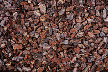 The texture of the pine bark of large and medium fractions