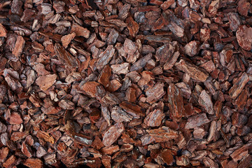 The texture of the pine bark of large and medium fractions