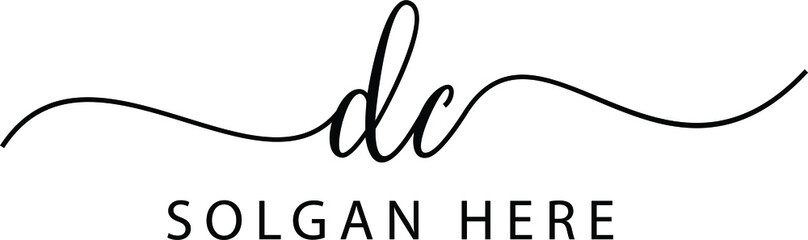 letter dc logo vector signature design