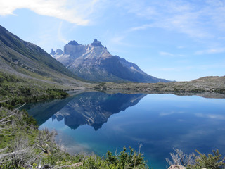 Torres del Paine, Patagonia, Chile: Cuernos del Paine and Lago Sköttsberg