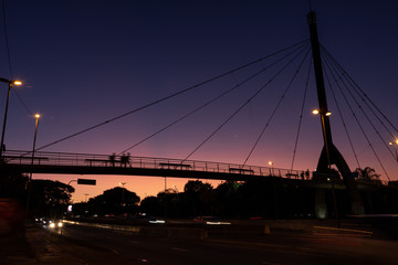 Sunset light over the city