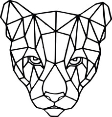 Panther in geometric style drawn in vector. © Александра Рудых