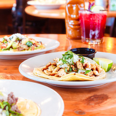 Taco platter at a traditional mexican restaurant