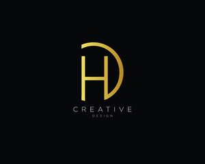 Letter HD Logo Design, Creative Minimal HD Monogram In Gold Color