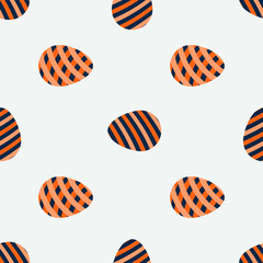 Easter egg pattern and seamless background. Vector