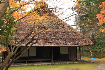 Traditional Japanese Thatched roof house in Kyoto Japan
