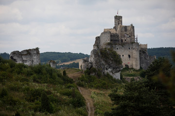 Fototapeta na wymiar Ruins of the 14th-century castle in Mirow village, Poland
