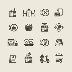 Fototapeta premium Cafe and food icons set