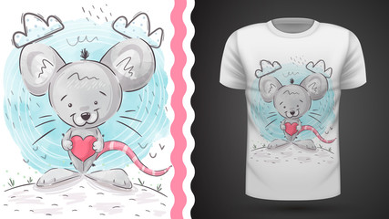 Crazy rat - idea for print t-shirt.