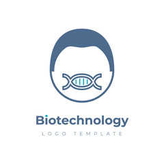 Biotechnology vector logo with the human face