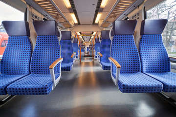 Berlin, Germany, 3 April 2020. Empty train  during epidemic and quarantine of covid-19
