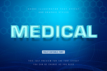 medical 3d Text effect, Editable text