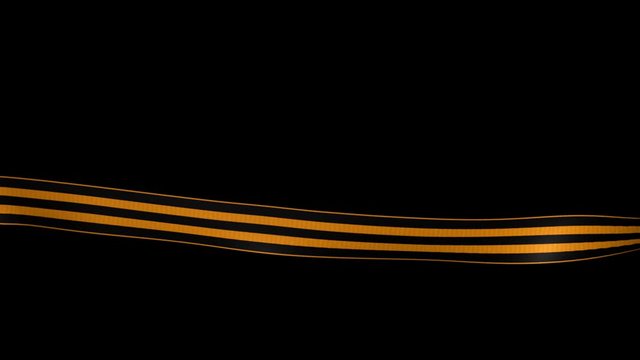 Ribbon of Saint George loop animation Alpha channel