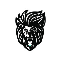 wild lion mascot logo design vector