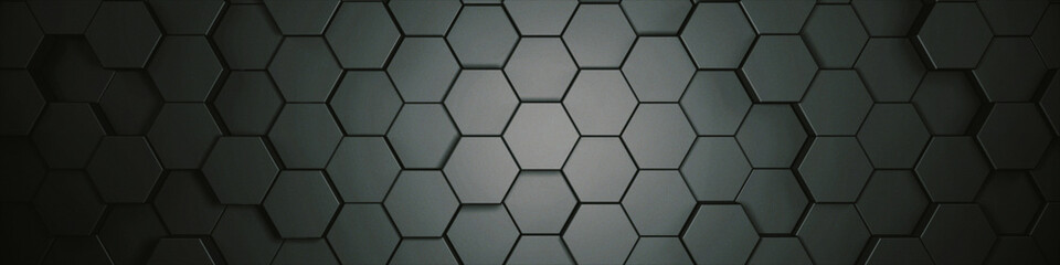 hexagons grey, background texture, 3d illustration, 3d rendering