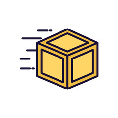 Delivery box line and fill style icon vector design