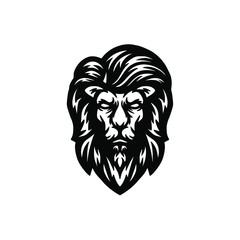 wild lion mascot logo design vector