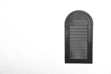 Black window on white background