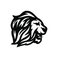 wild lion mascot logo design vector