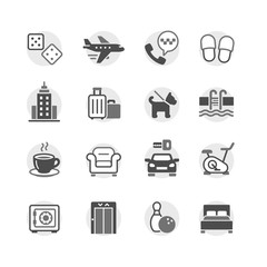 Hotel service vector icons set