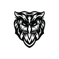 wild owl night mascot logo design vector