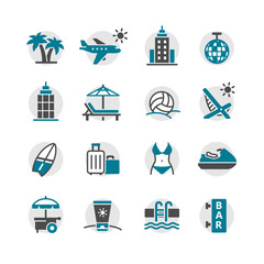 tourism and summer icon set