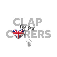 Clap for carers message with UK heart flag. 3D Render