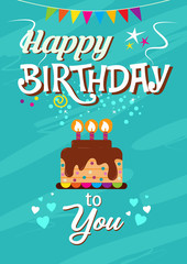Happy Birthday Art Print Illustration Card