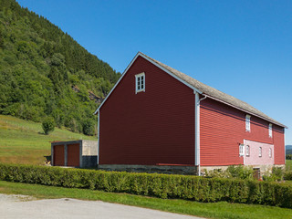 Fototapeta na wymiar Farmland in Flam, Norway