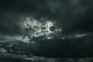 Fototapeta na wymiar Dramatic sky with clouds. Aerial view
