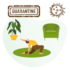 Quarantine Stop Coronavirus Sport People Stay home