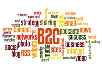 B2C as Business To Consumer word cloud concept 2