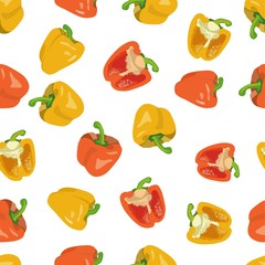A seamless vector of red, yellow peppers. Vector illustration.