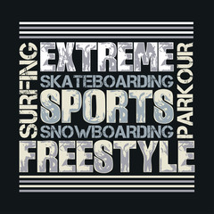 Fototapeta premium T-shirt extreme sports, design, fashion, typography, stylish printing design