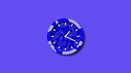 Blue 3d wall clock icon,3d clock icon,amazing blue 3d wall clock icon
