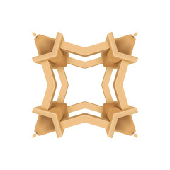 3d wood patterns on white background, illustration.