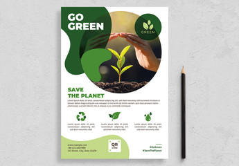 Environmental Flyer Layout with Green Accents