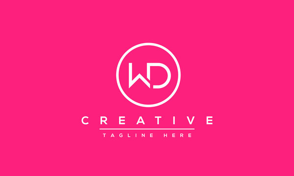 WD Logo Design Abstract Vector monogram. Modern creative icon letters W D.