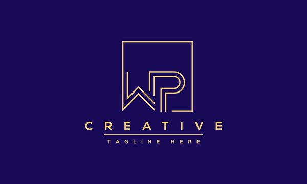 WP Logo Design Abstract Vector monogram. Modern creative icon letters W P.